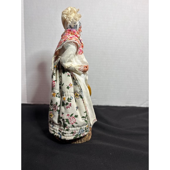 Vintage Folk Art Doll Souvenir Figurine Handmade France Floral Costume - Picture 4 of 7